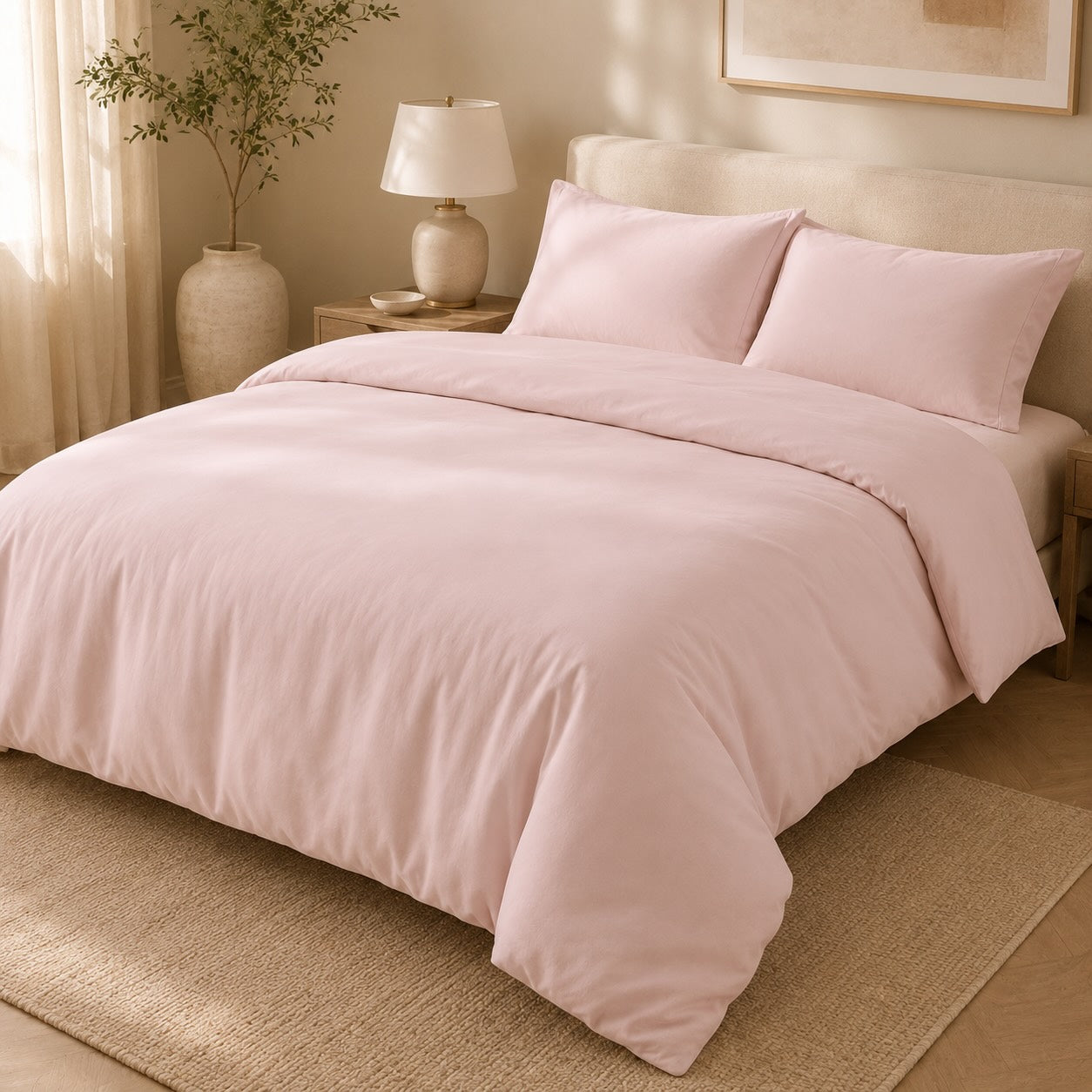 Premium Quilt Cover Set - Blush - 100% Organic Bamboo Bedding