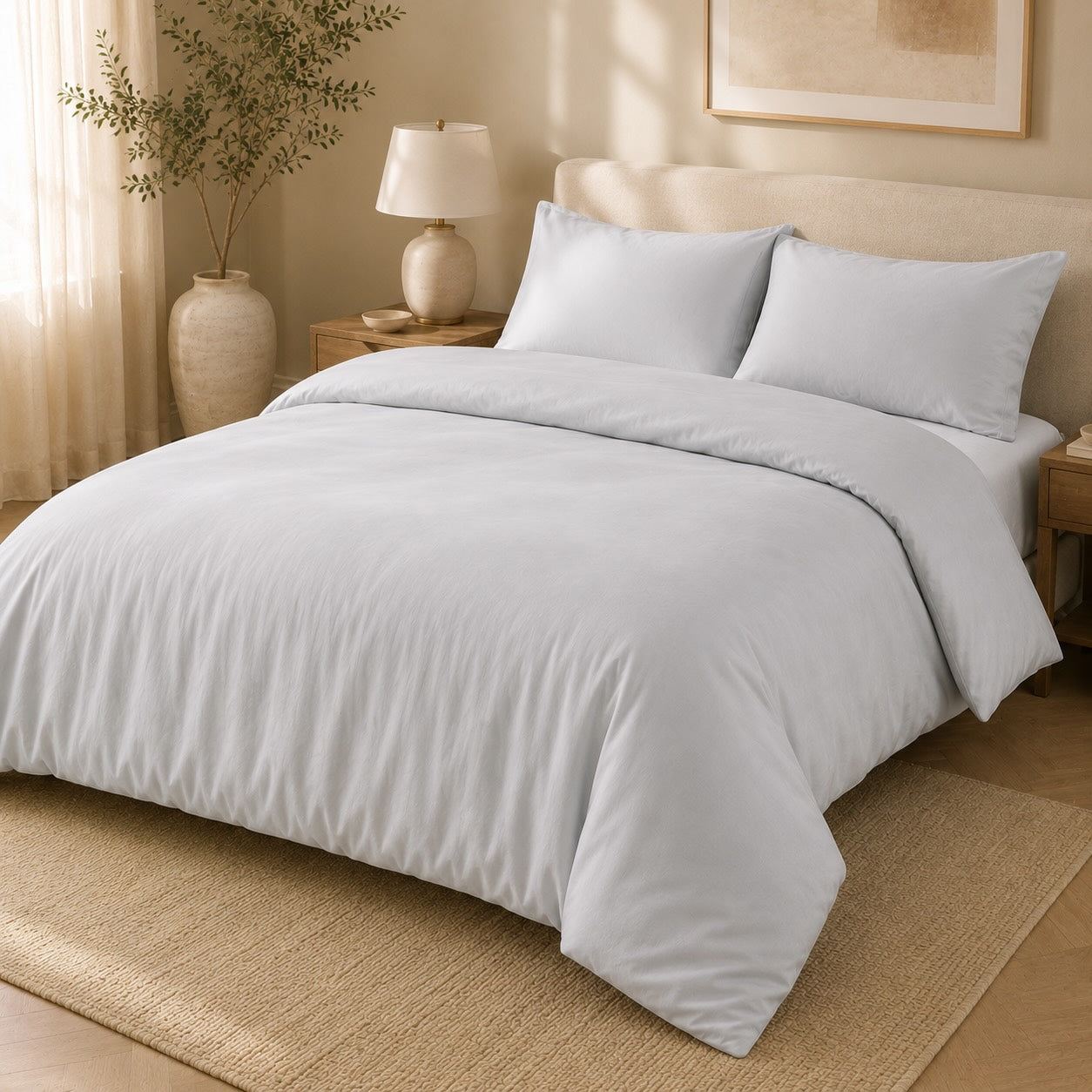 Premium Quilt Cover Set - Silver Shimmer - 100% Organic Bamboo Bedding