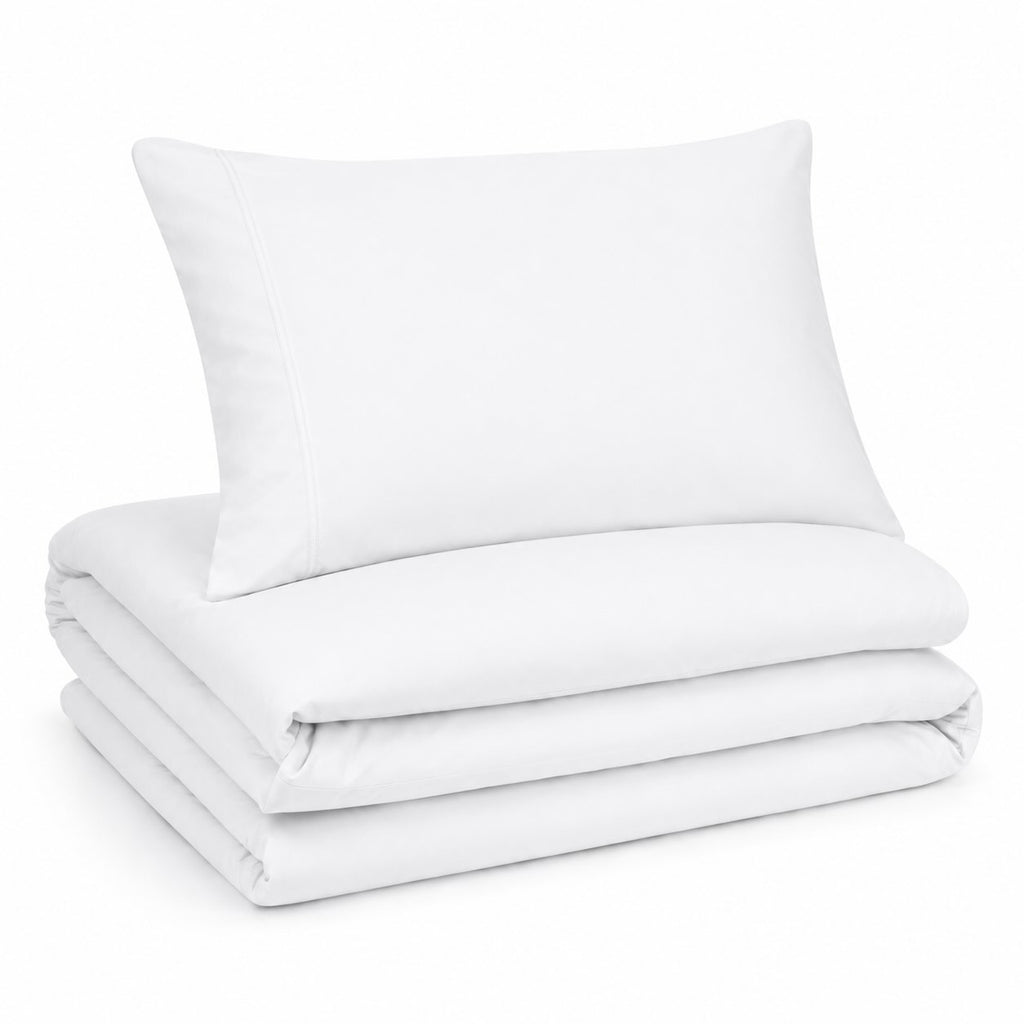 Premium Quilt Cover Set - White - 100% Organic Bamboo Bedding