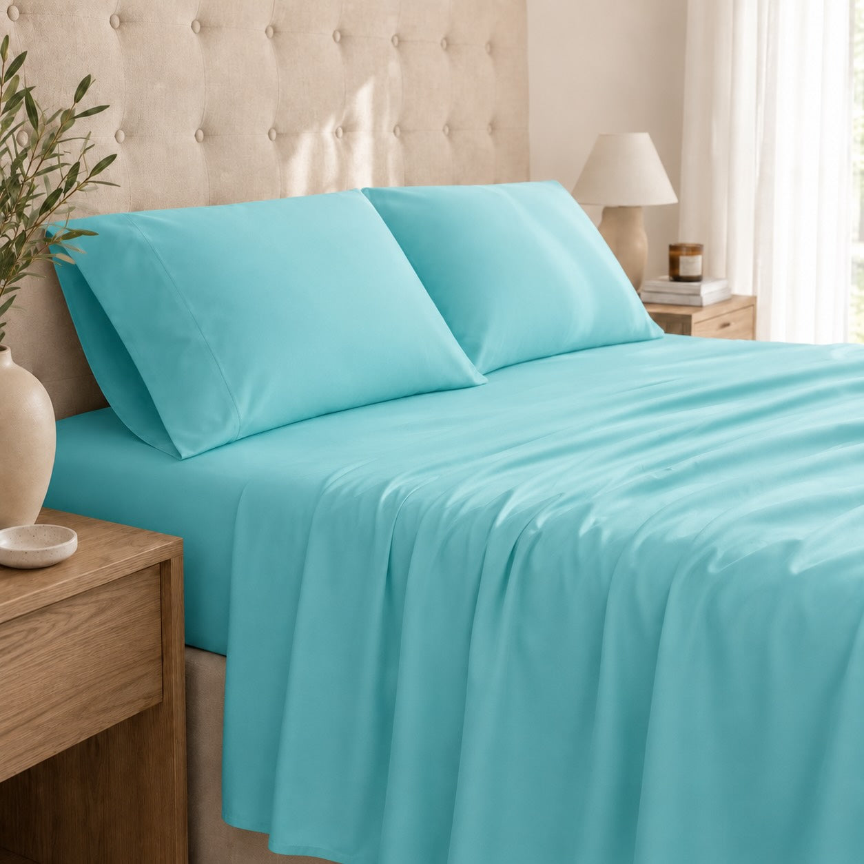 Premium Sheet Set - Aqua - 100% Organic Bamboo Bedding