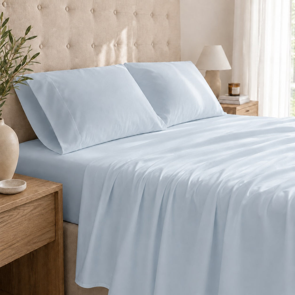 Premium Sheet Set - Ice Blue - 100% Organic Bamboo Bedding