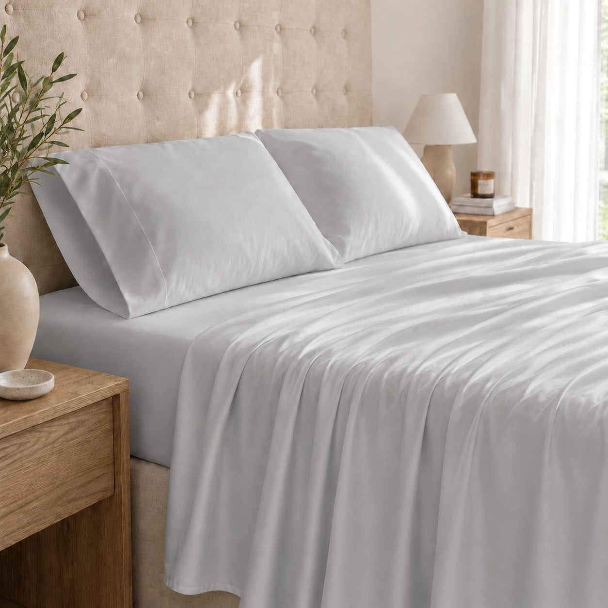 Premium Sheet Set - Silver Shimmer - 100% Organic Bamboo Bedding