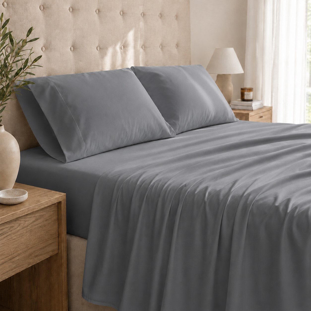 Premium Sheet Set - Slate - 100% Organic Bamboo Bedding
